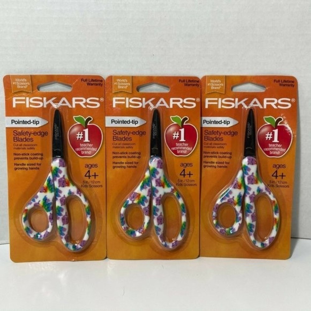 Fiskars Scissors 3 Pairs Narwhal Purple